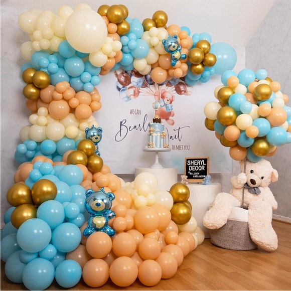 EASY DIY Bear Balloon Arch BONUS Teddy Balloon – We Can Bearly Wait Baby Shower - Picture 1 of 6